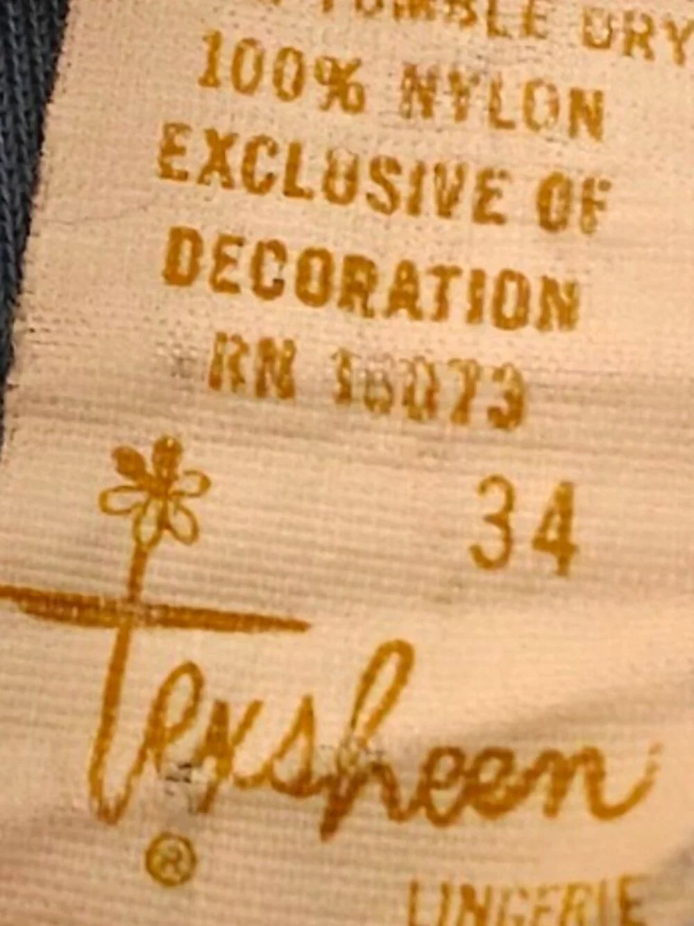 Texsheen Size 34/M Full Slip Navy Lace Trim Vintage